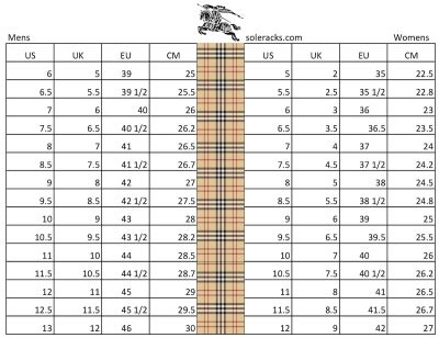 burberry guide des tailles|Burberry size chart uk.